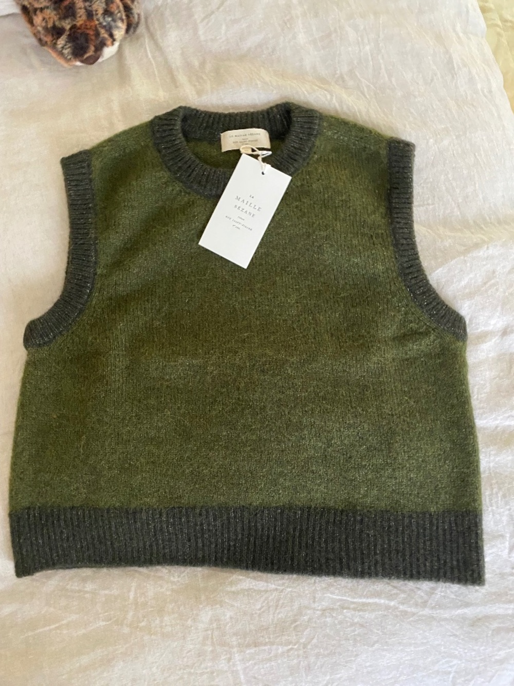 Sezane Samuel 'Perfect Green/Dark Green' NWT - Picture 3 of 11